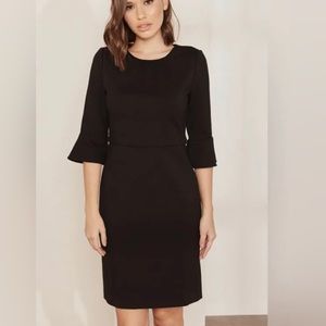 J.Crew 3/4 Sleeve Structured Ponte Sheath Dress Black 6